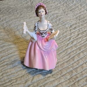 Elegant Pink Porcelain Figurine